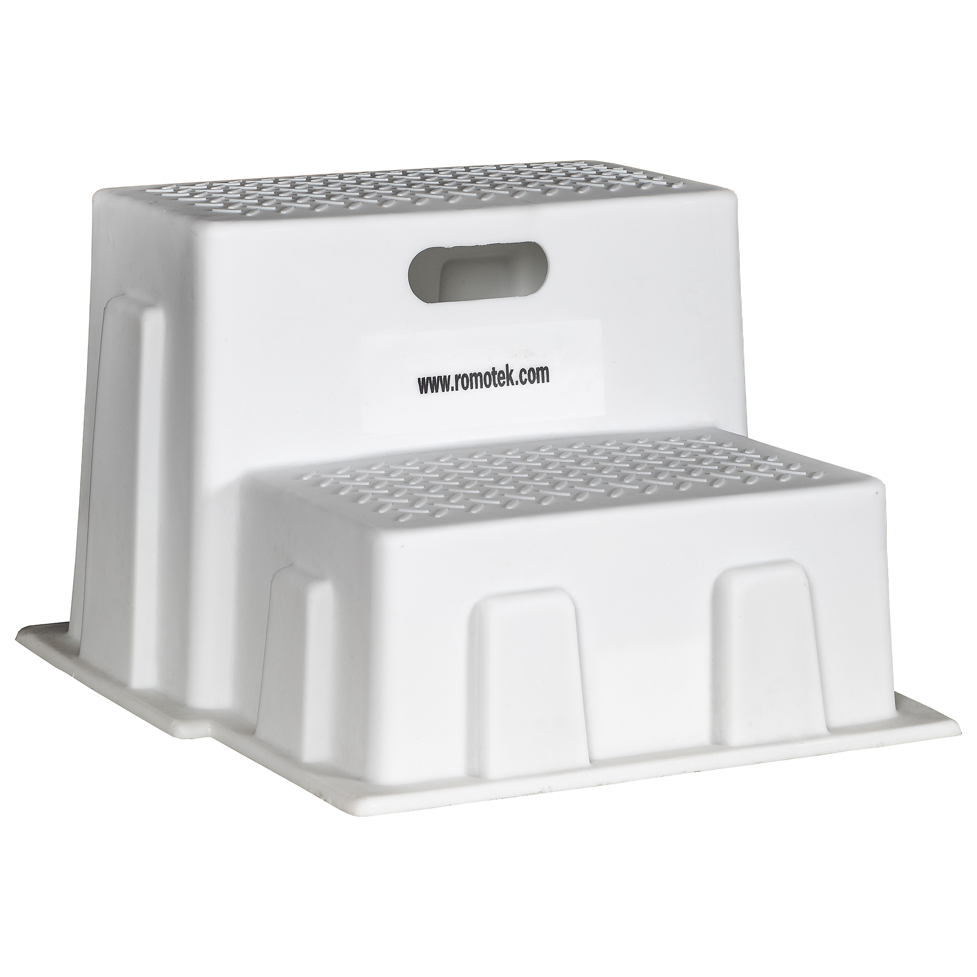 Romotech Poly Portable Step Stool for Mounting Great for Horse Riding, Boat Docks, Pools, Outdoor Indoor Utility Use — 24in. x 24in. x 16in., White, Non-Slip, 250-Lb. Capacity, UV Protected, Model# 82122089